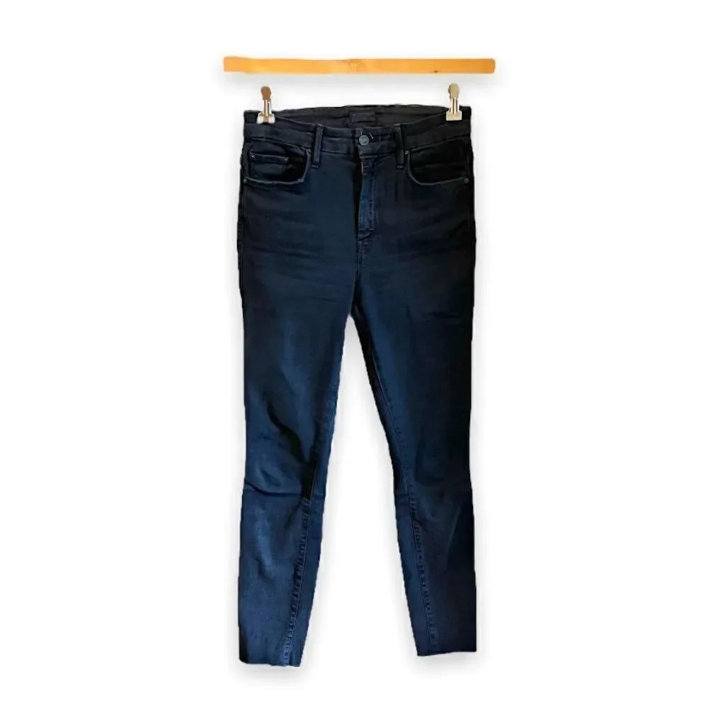 MOTHER | Navy High-Rise Skinny Jeans (25)